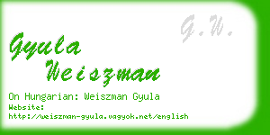 gyula weiszman business card